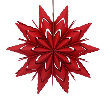 Gisela Graham Small Paper Snowflake Decoration - Red