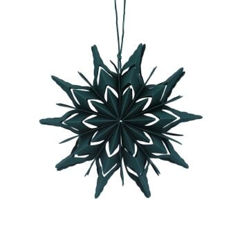 Gisela Graham Small Paper Snowflake Decoration - Green