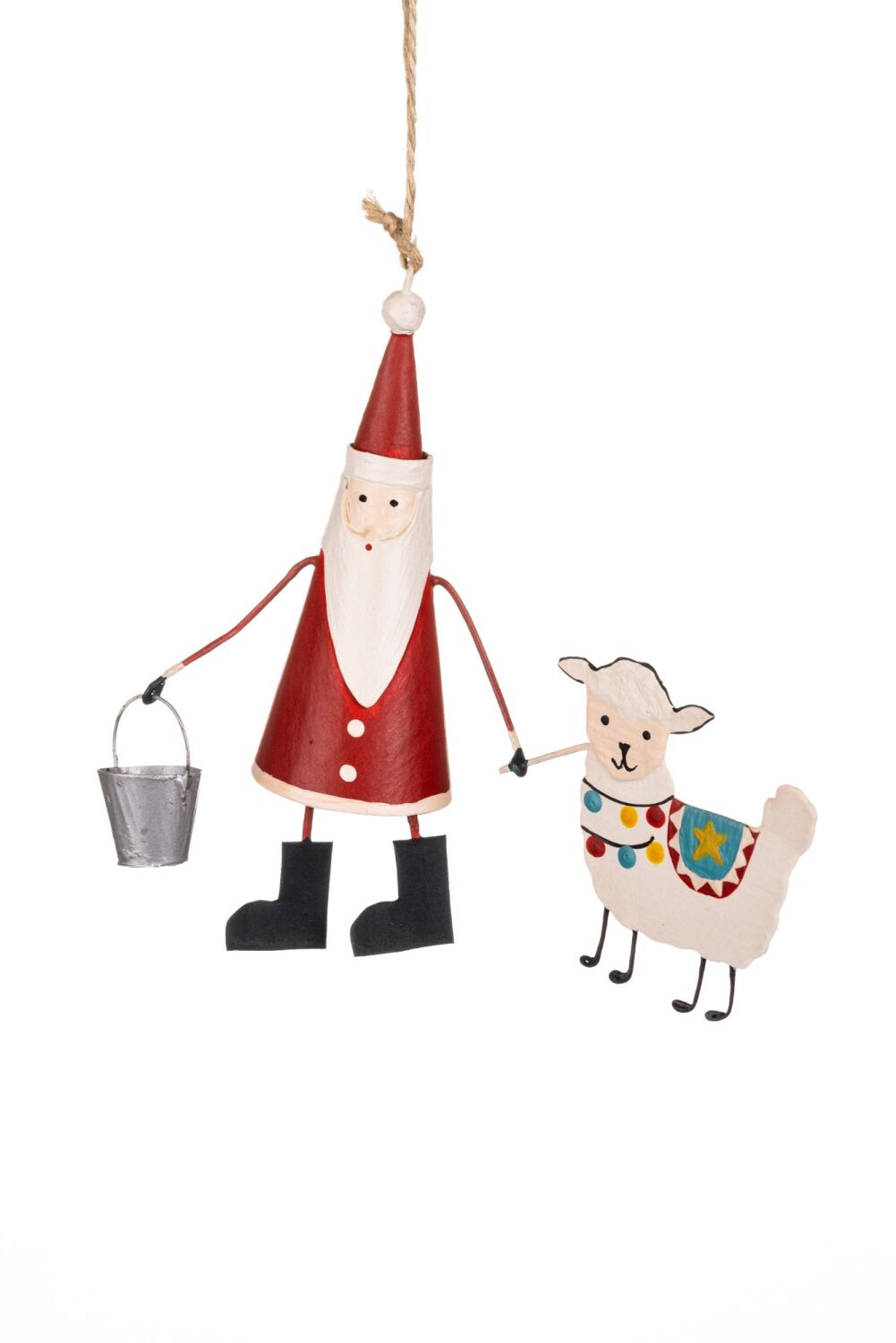 Santa Walking an Alpaca