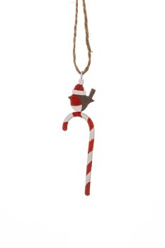 Candy Cane with Robin - Vertical