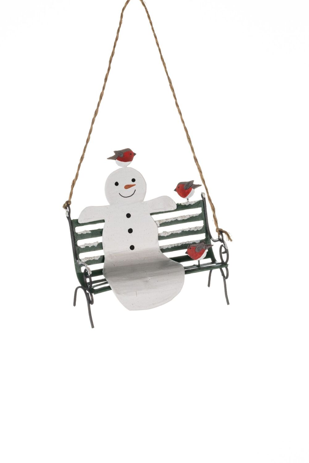 Snowman on a Park Bench Decoration