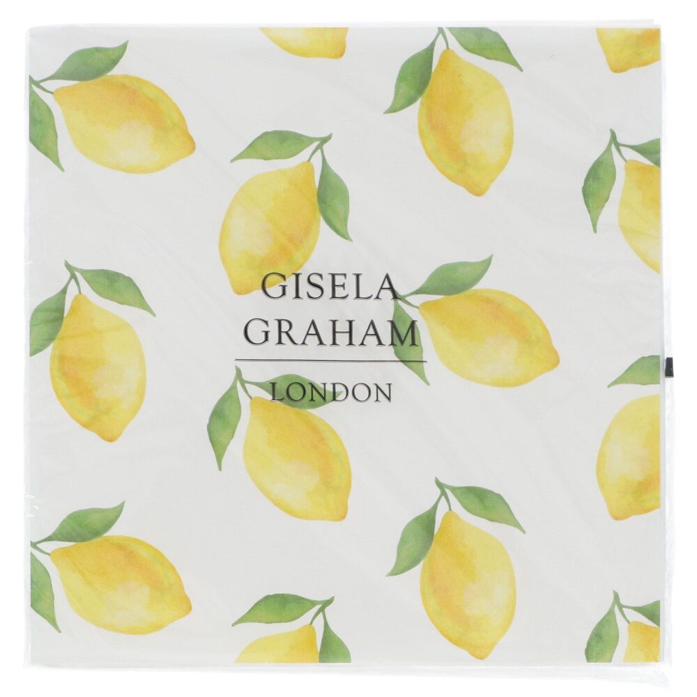 Gisela Graham Lemon Napkins - Pack of 20
