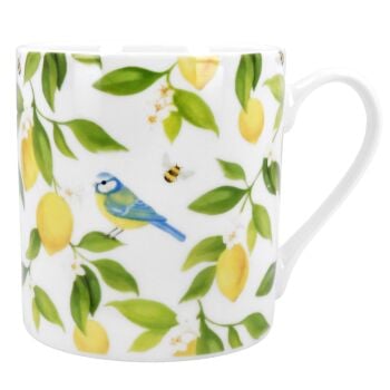 Gisela Graham Lemon and Blue Tit China Mug