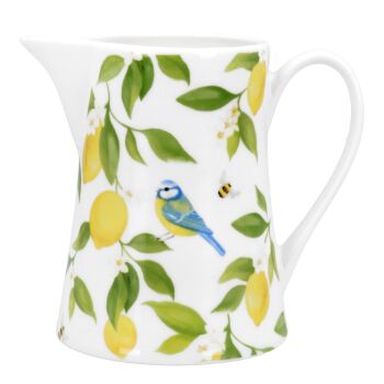 Gisela Graham Lemon and Blue Tit China Jug