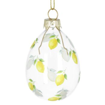 Gisela Graham Lemon Glass Egg Decoration