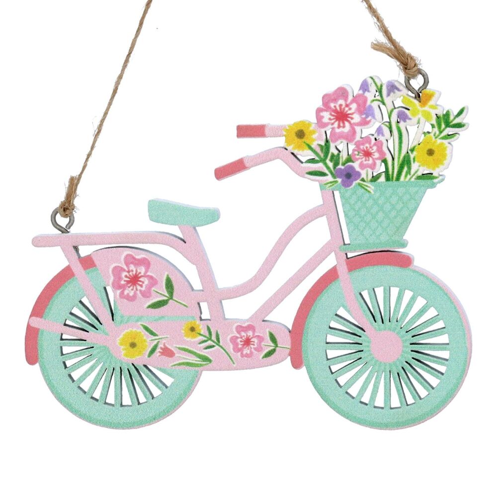 Gisela Graham Pastel Meadow Bike Decoration