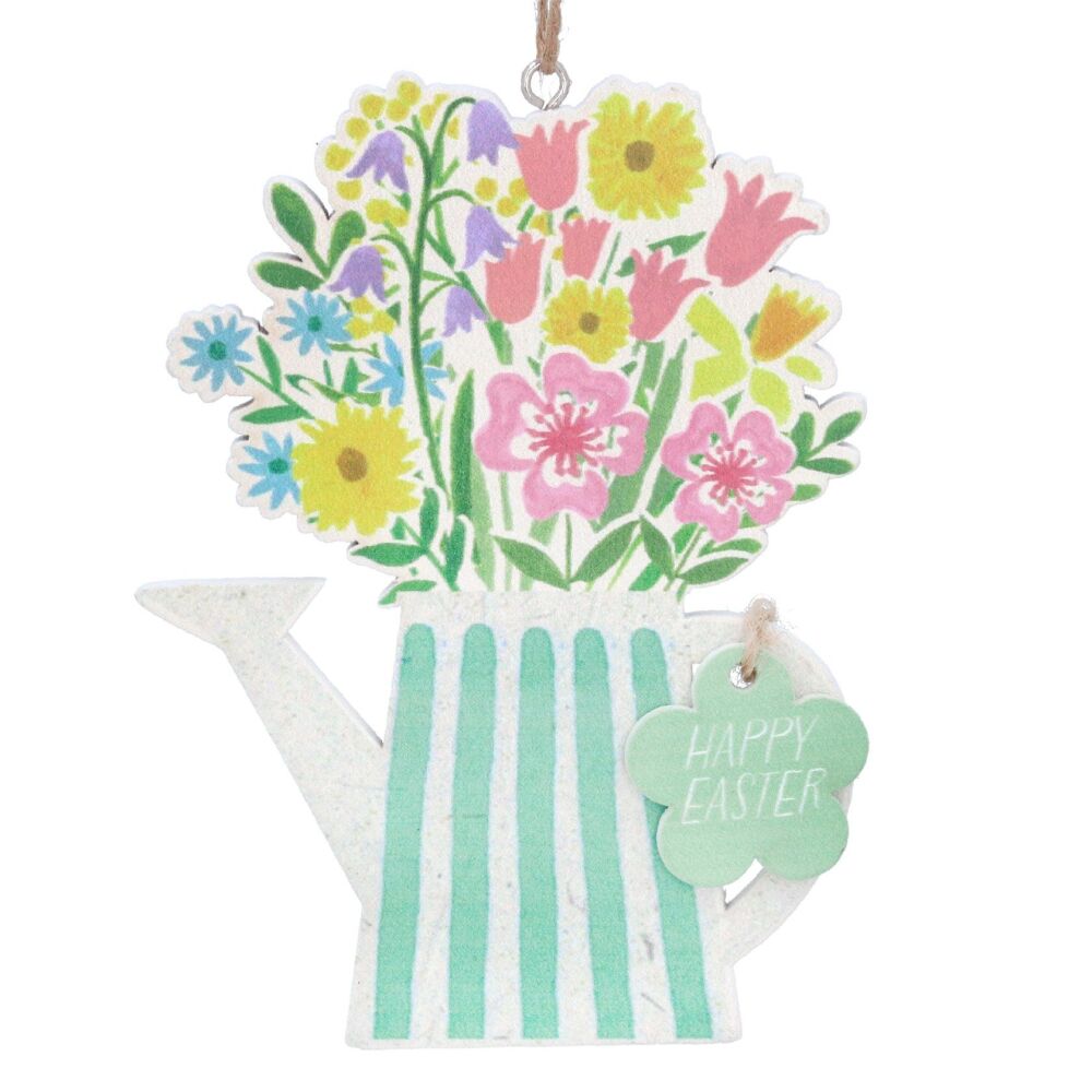 Gisela Graham Pastel Meadow Floral Watering Can Decoration