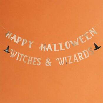 'Happy Halloween Witches & Wizards' Card Banner