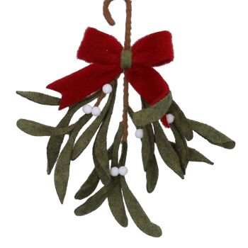 Felt Mistletoe Bunch with Bow