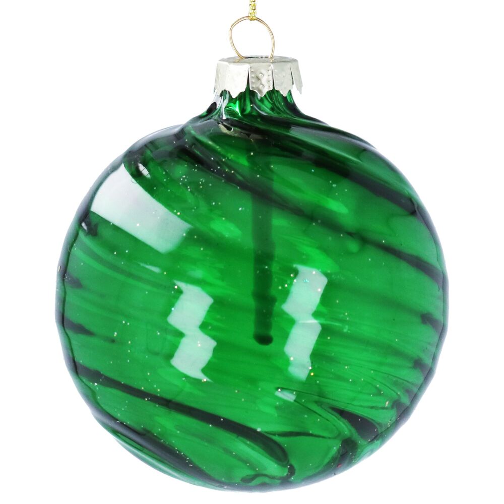 Green Glass Swirl Bauble
