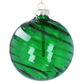 Green Glass Swirl Bauble