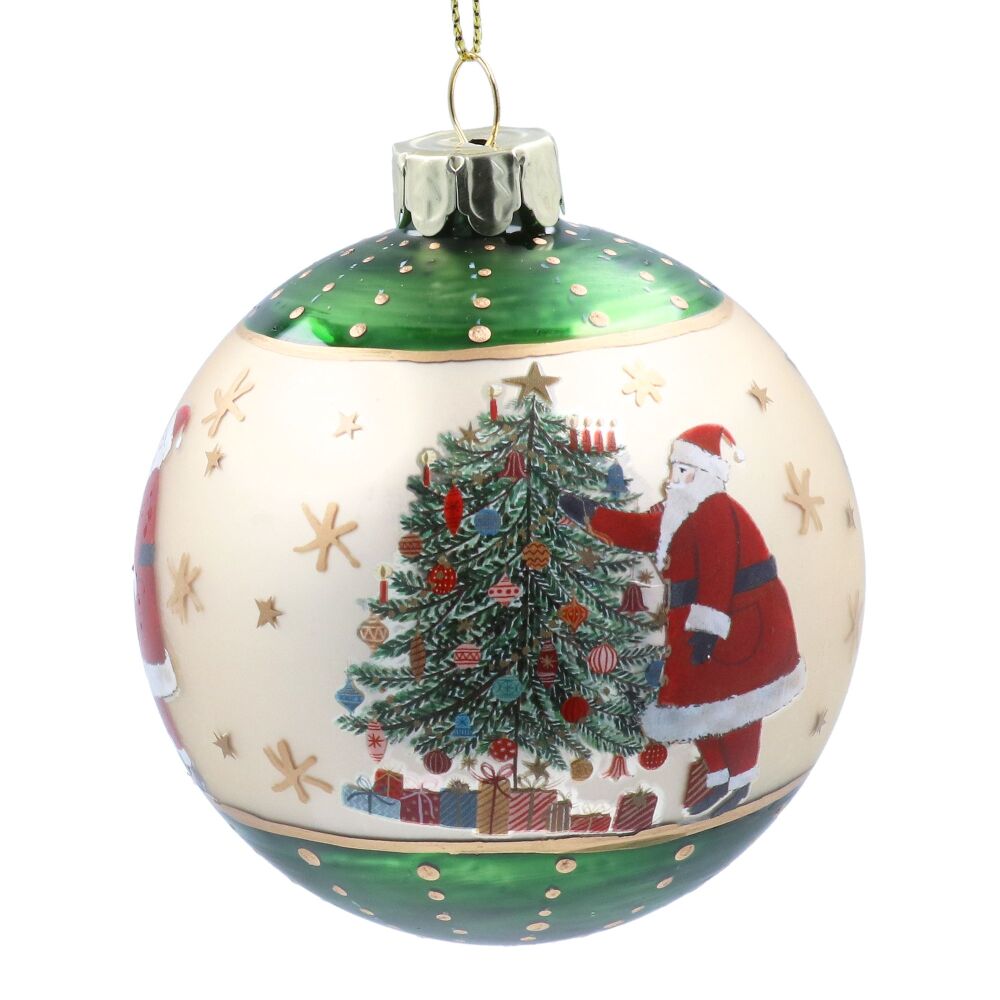 Glass Santa with Tree Bauble