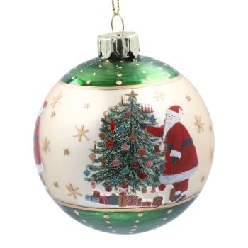 Glass Santa with Tree Bauble