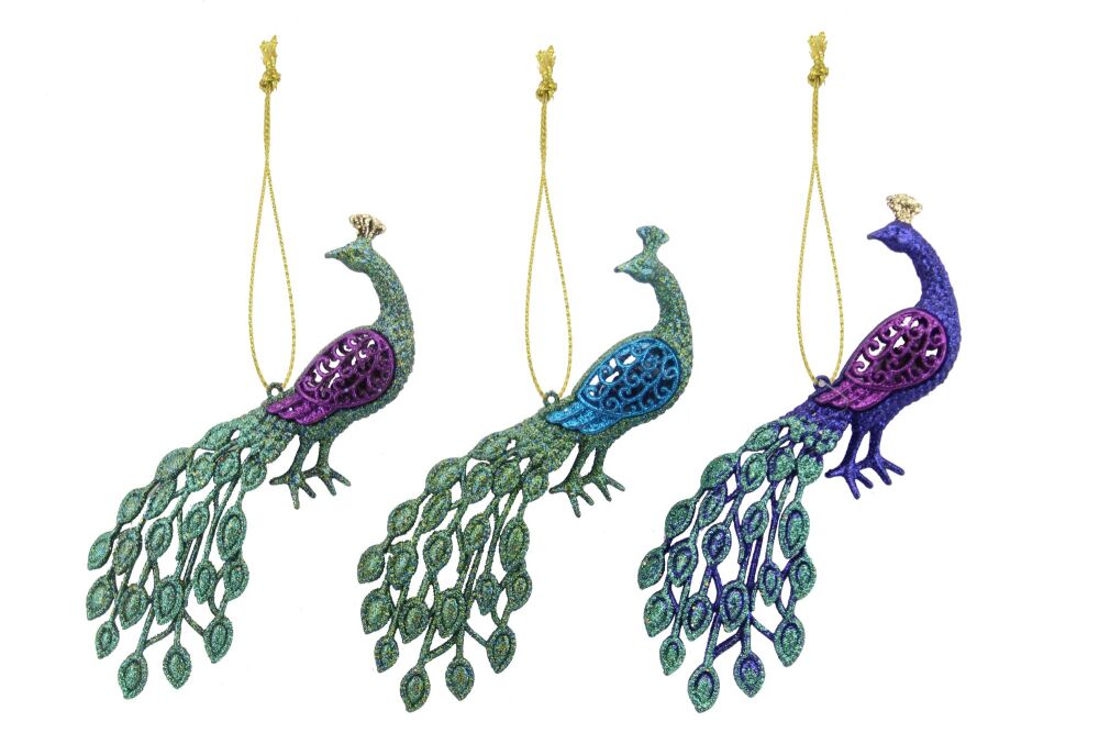 Acrylic Sparkling Peacock Decoration