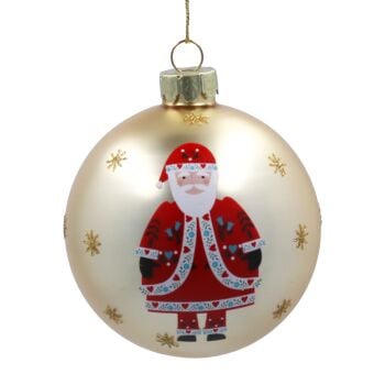 Matte Gold Scandi Santa Glass Bauble