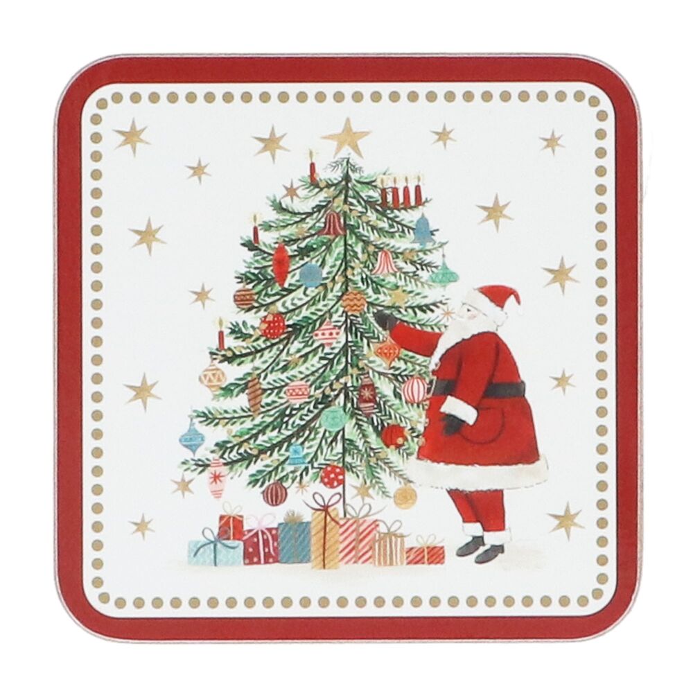 Santa and Tree Coasters -Set of 4
