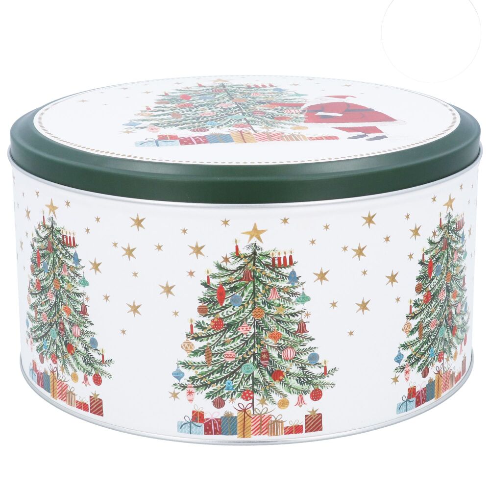 Santa and Tree Metal Cake Tin