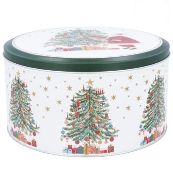 Santa and Tree Metal Cake Tin