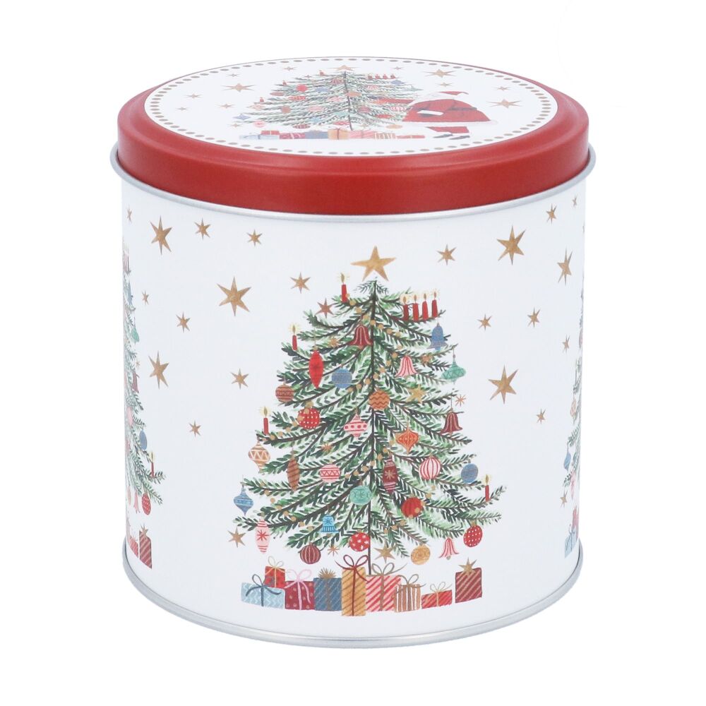Santa and Tree Metal Sweetie Tin