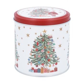 Santa and Tree Metal Sweetie Tin
