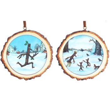Stick Man Wood Slice Decoration