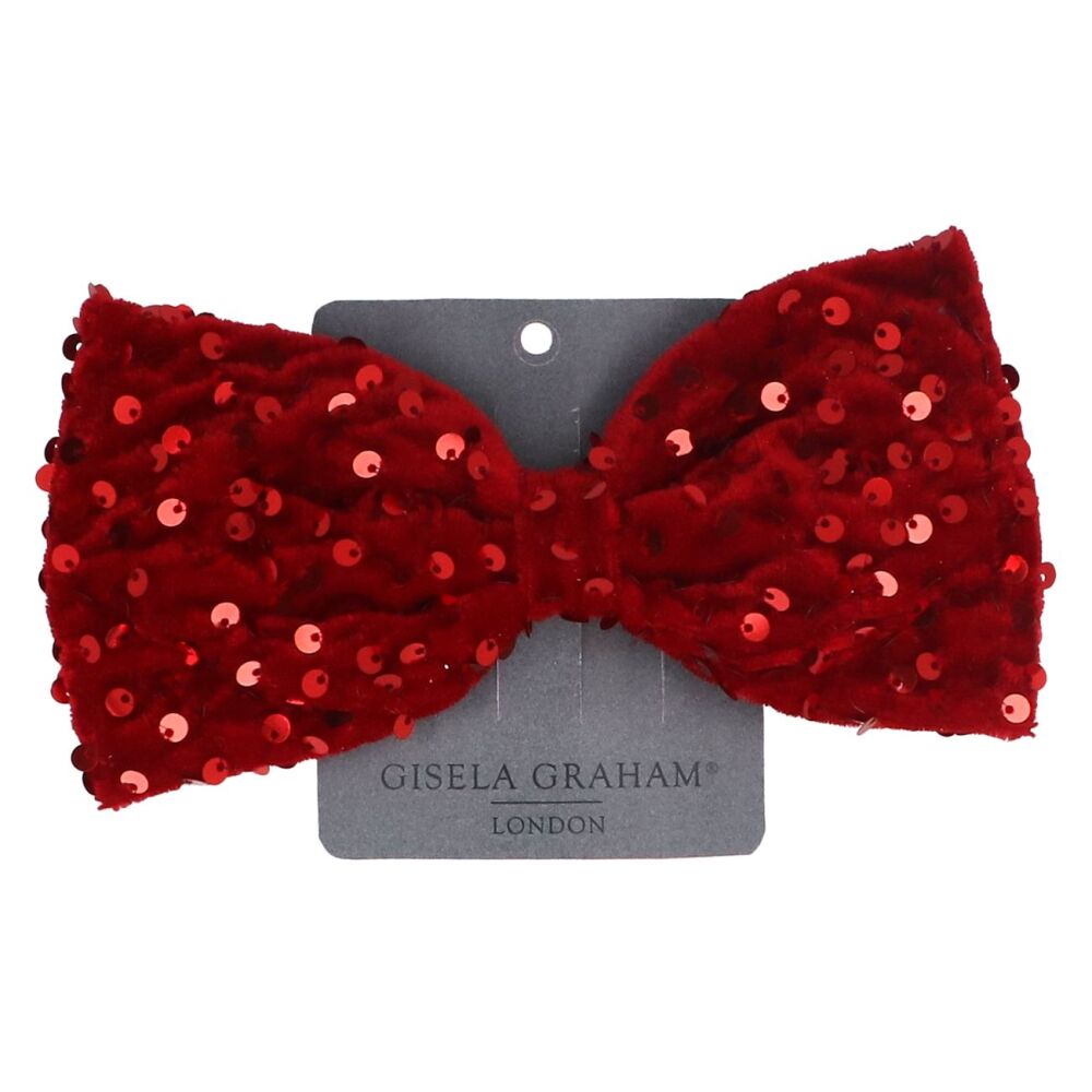 Red Sequin Bow Clip