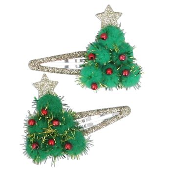 Christmas Tree Hairclips - Set of 2