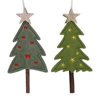 Set of Two Felt Christmas Tree Decorations