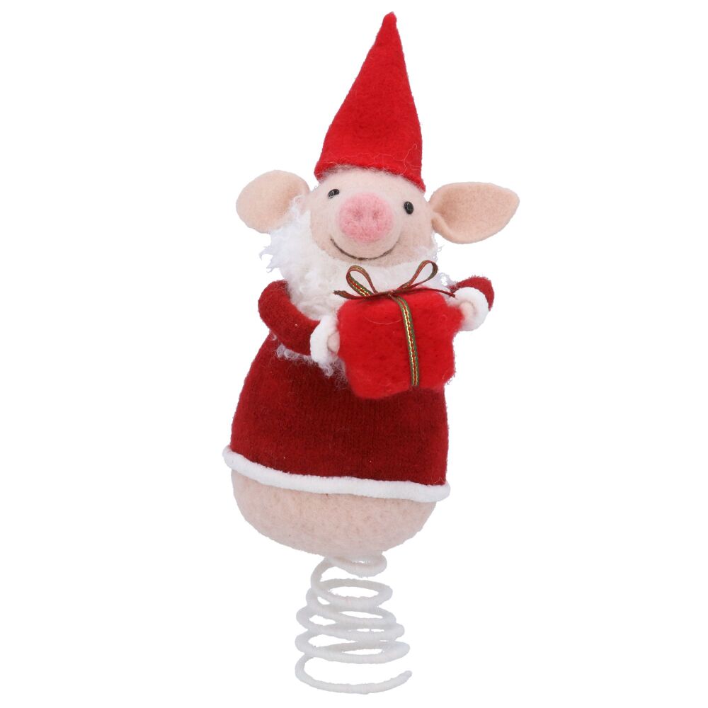 Felt Festive Pig Tree Topper