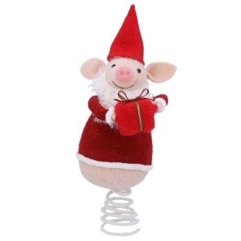 Felt Festive Pig Tree Topper