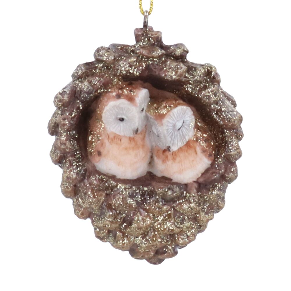 Resin Owl Couple Decoration