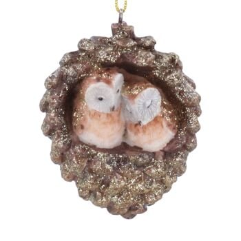 Resin Owl Couple Decoration
