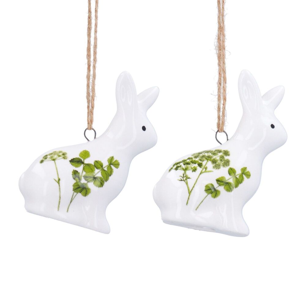 Ceramic Hedgerow Bunny Decoration