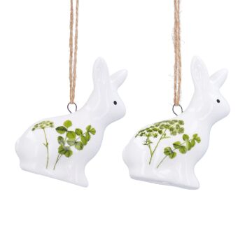 Ceramic Hedgerow Bunny Decoration