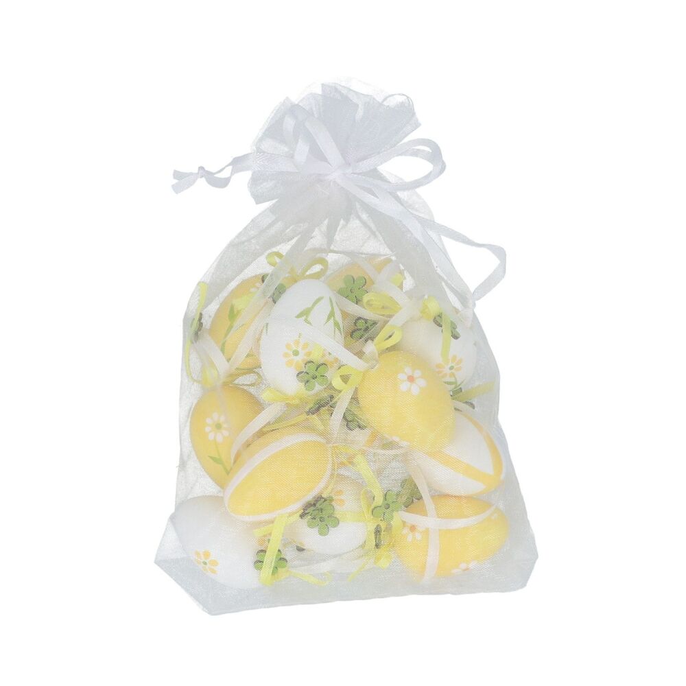 Hanging Floral Egg Decorations - Bag of 12