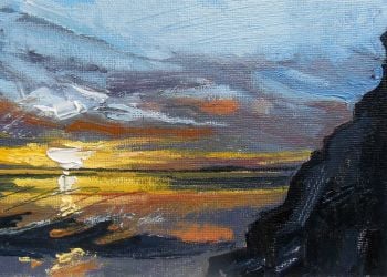 NEW - Sunset over the Bay with Rocks III