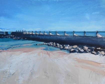 Blue Sky and Sea Wall - RESERVED