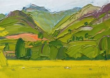 Buttercup Fields and Sheep - the Langdales - PRINT