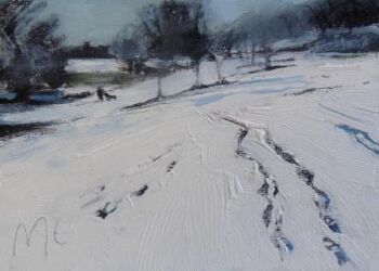 Watching in the Snow by Misty Lake - PRINT