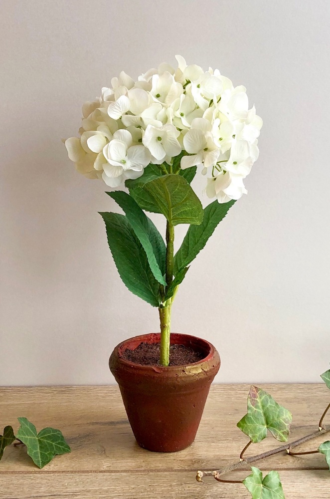 Potted Faux Hydrangea