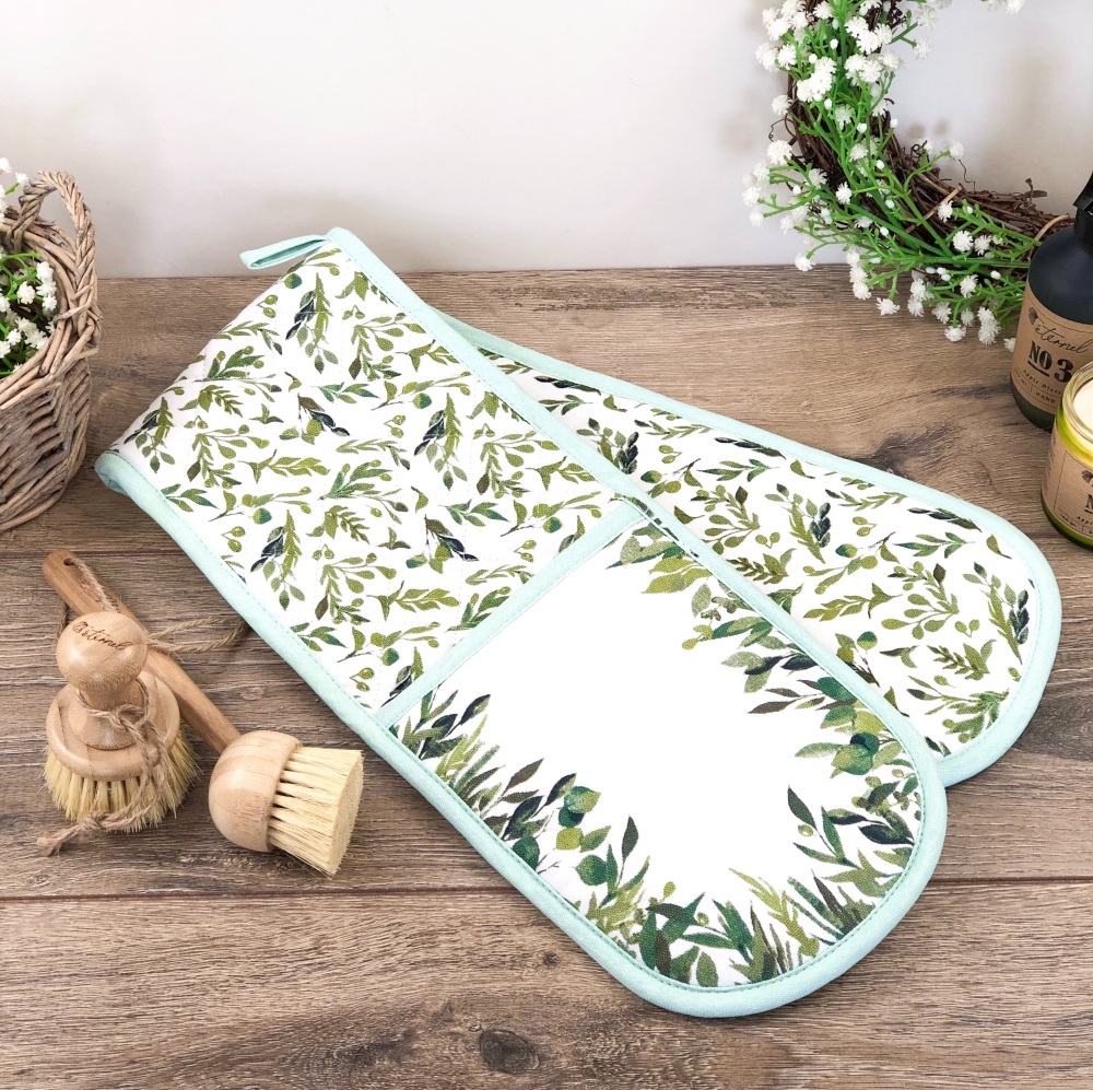 Green Leaves - Double Oven Glove