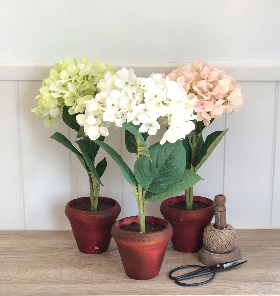 Potted Faux Hydrangea