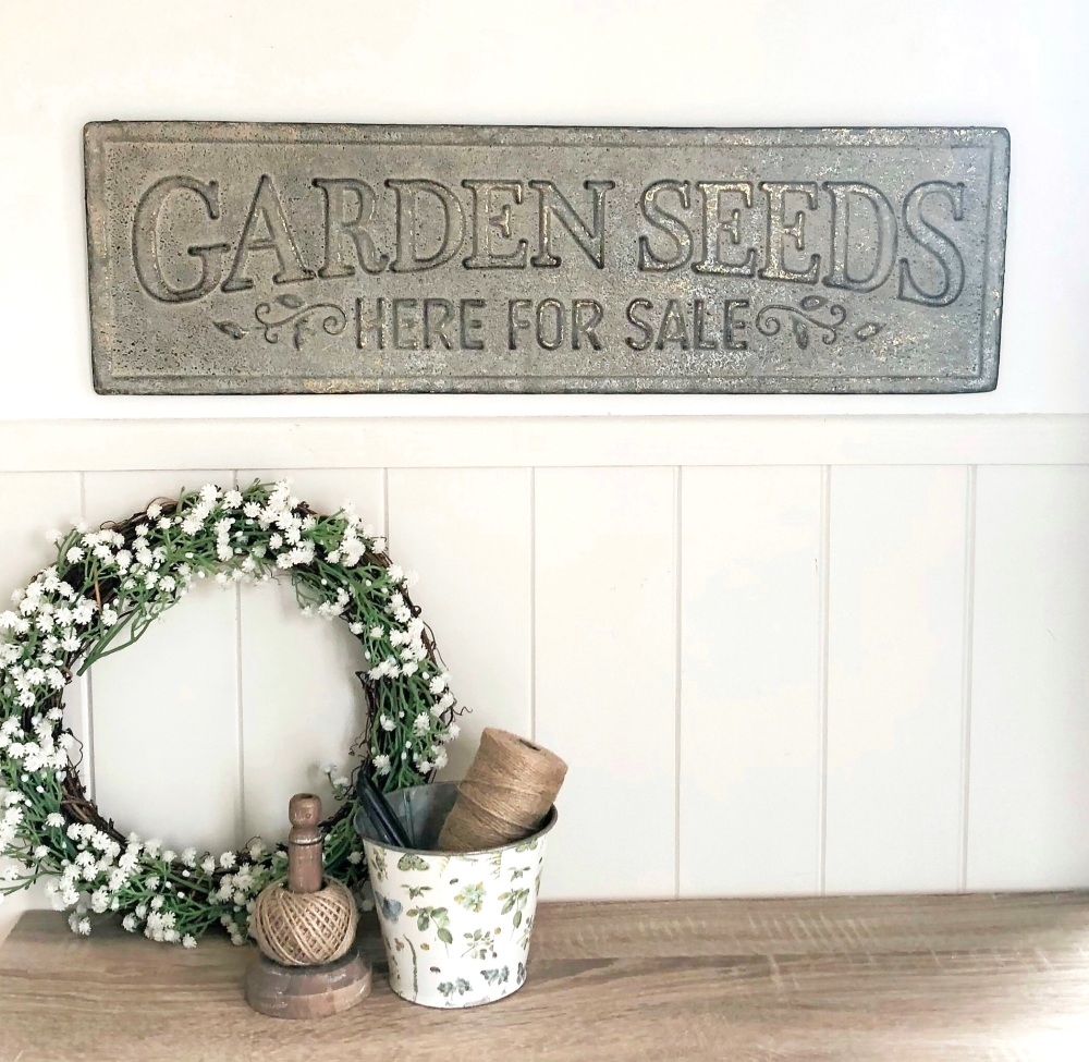 Garden Seeds - Aged Metal Sign