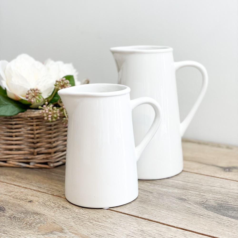 Simple White Jugs - Two sizes available