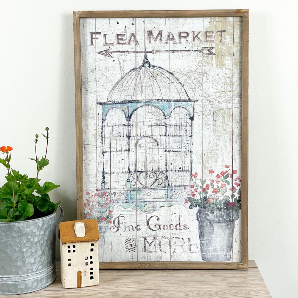 Flea Market - Wooden Framed Canvas 