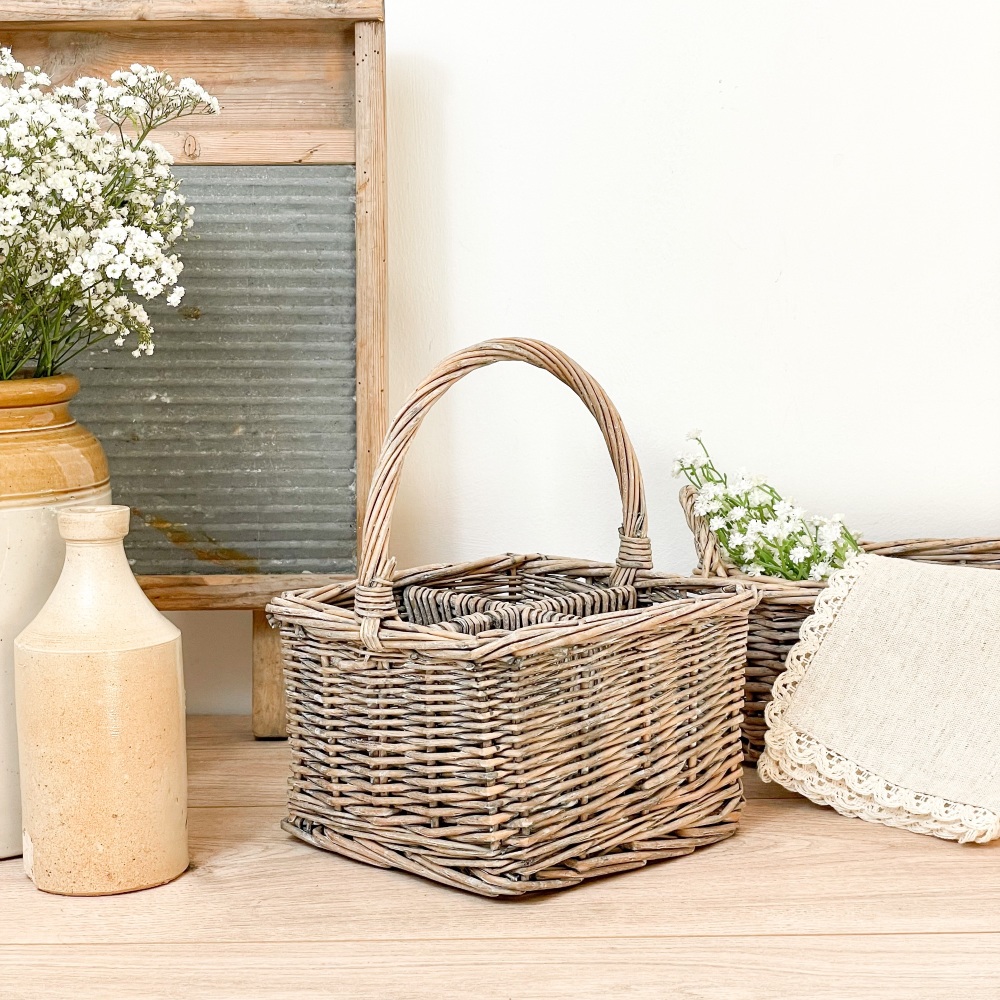 Grey Wash - Cutlery Basket