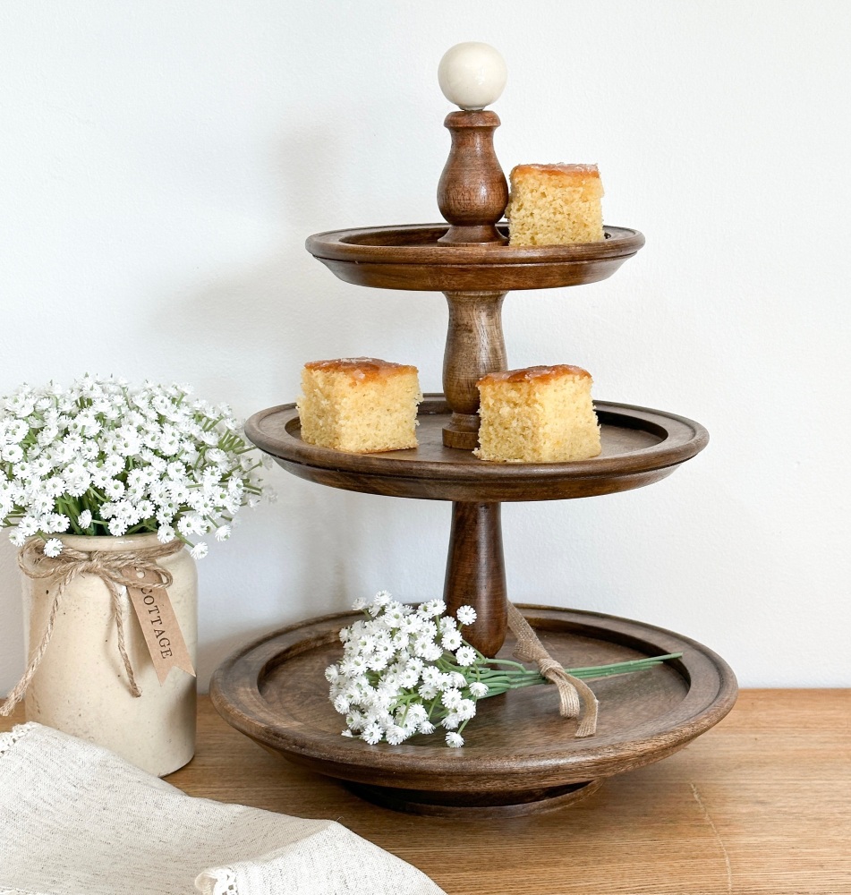 Rustic Farmhouse - Three Tiered Cake Stand
