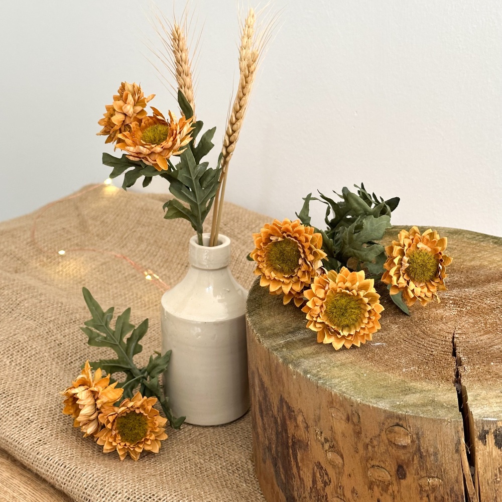 Primitive Strawflowers - Faux Flower Picks