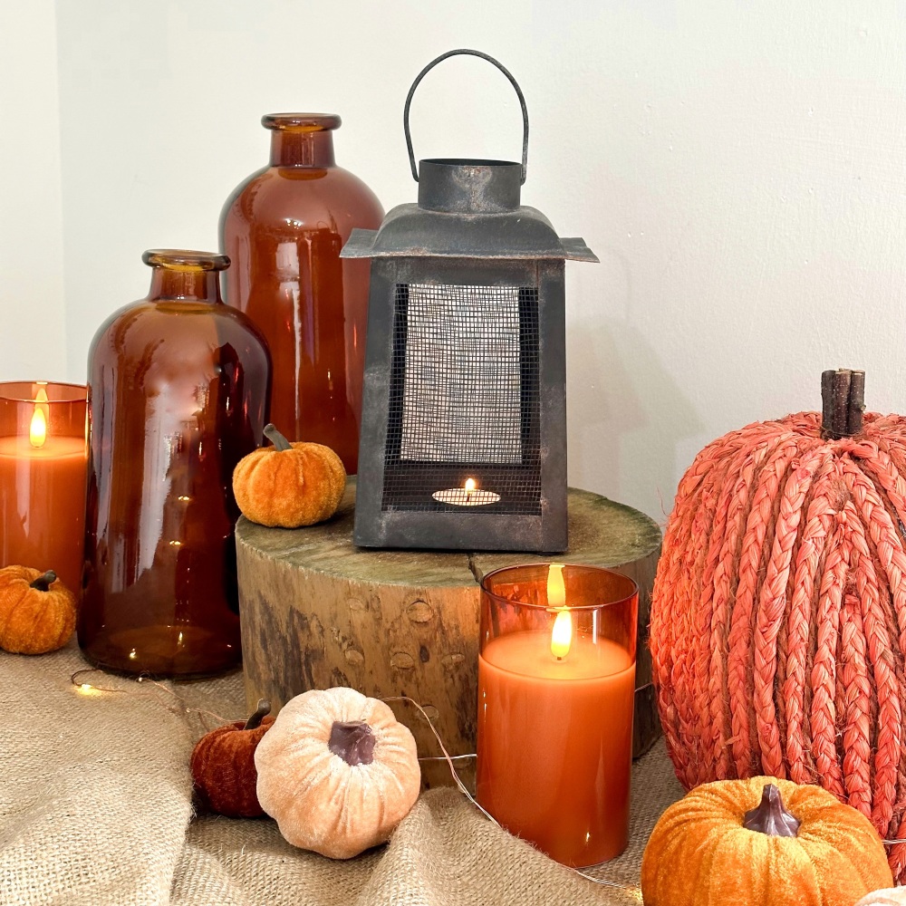 Rusty Black Lantern - Tea Light Holder