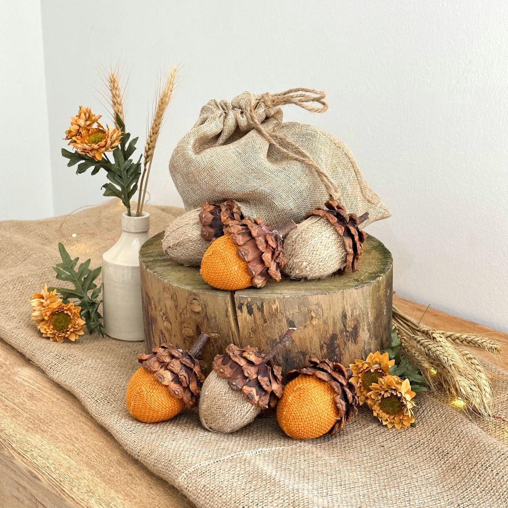 Pine Cone Acorns - In A Bag Of Six